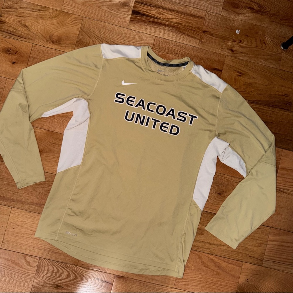Nike | Dri-Fit “Seacoast United” Beige and White long sleeve shirt size M
